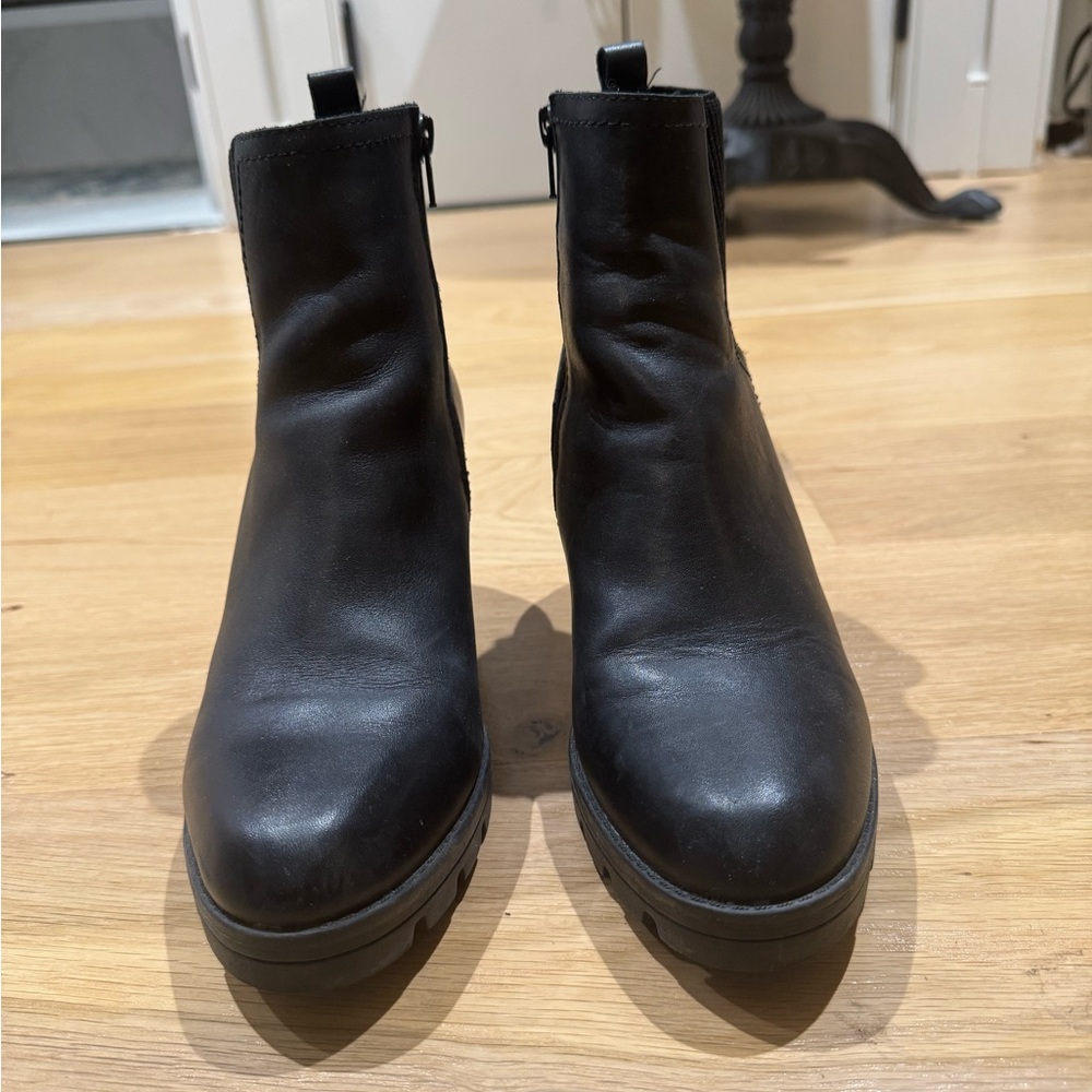 Black Leather Ankle Boots